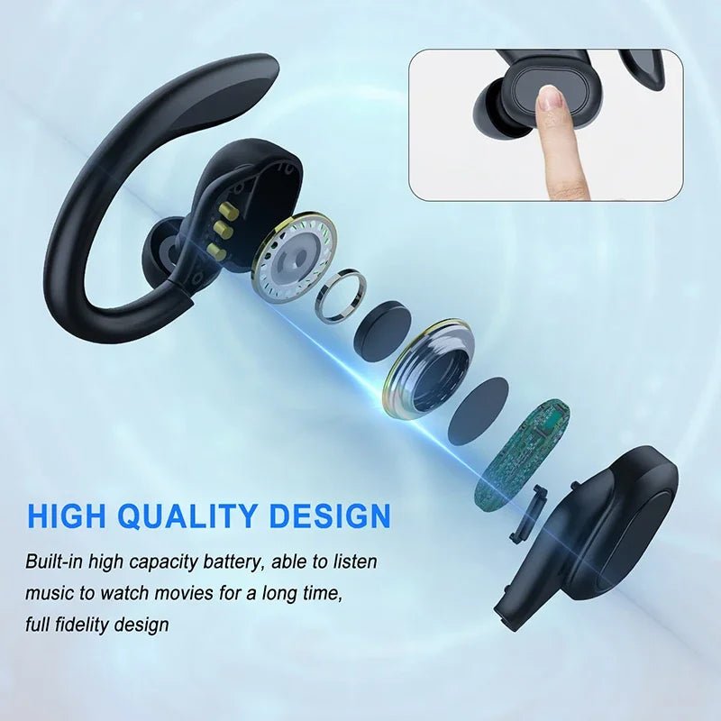 Lenovo Open-back Wireless Bluetooth Headphones, Noise-canceling and Waterproof Sports Headphones, Compatible with Xiaomi iPhone - Tara's Tiny Treasures