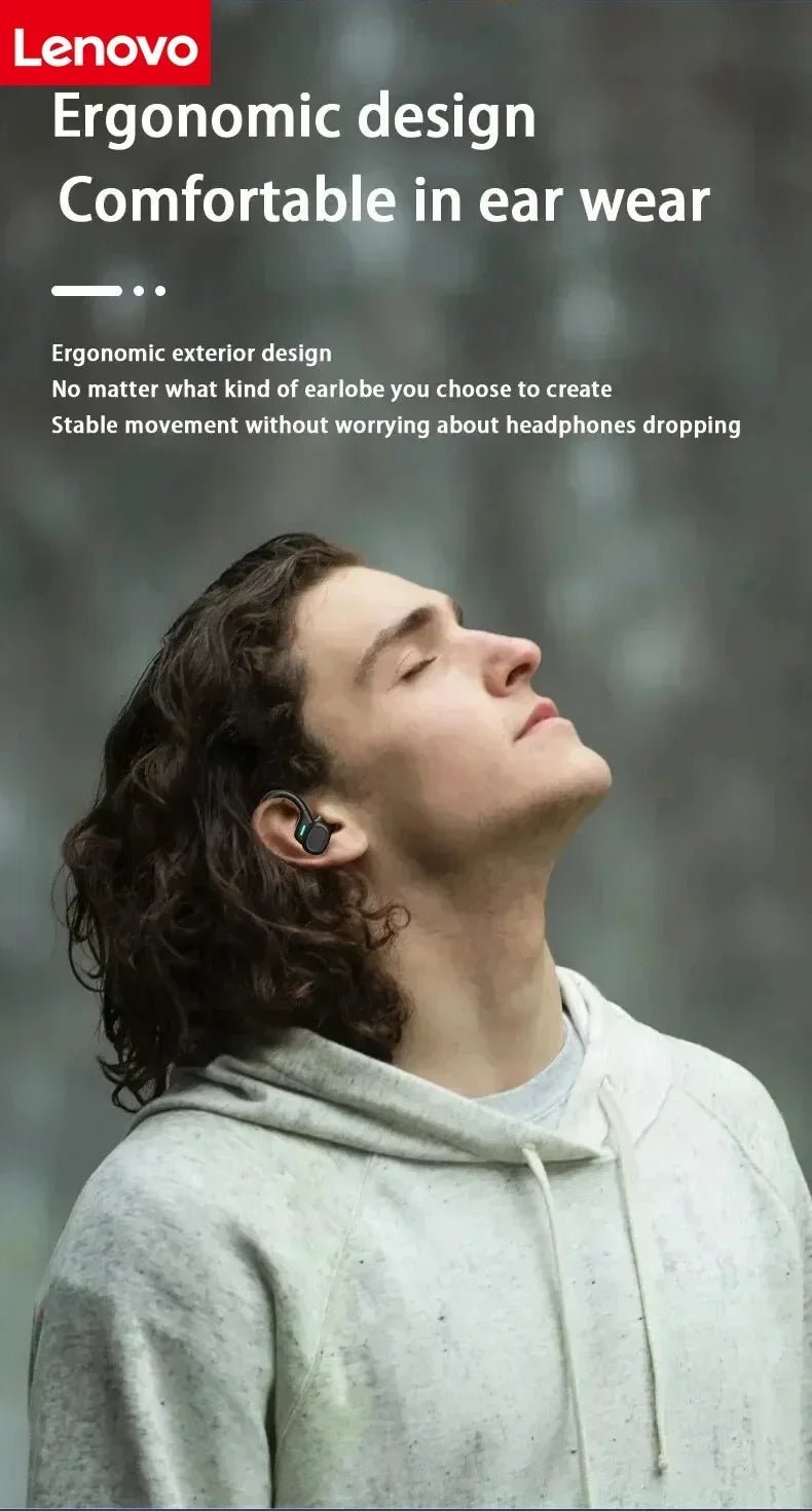 Lenovo Open-back Wireless Bluetooth Headphones, Noise-canceling and Waterproof Sports Headphones, Compatible with Xiaomi iPhone - Tara's Tiny Treasures