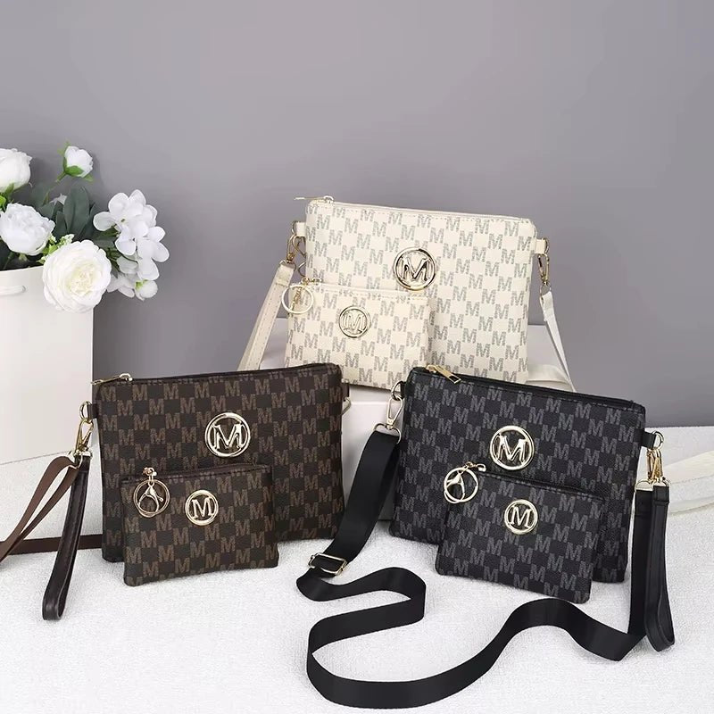 Letter Printed Luxury Texture Mother and Daughter Bag Women Bag Retro Fashion Wide Strap Shoulder Crossbody Bag - Tara's Tiny Treasures