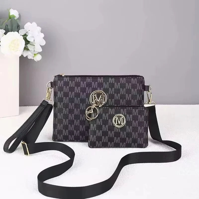 Letter Printed Luxury Texture Mother and Daughter Bag Women Bag Retro Fashion Wide Strap Shoulder Crossbody Bag - Tara's Tiny Treasures