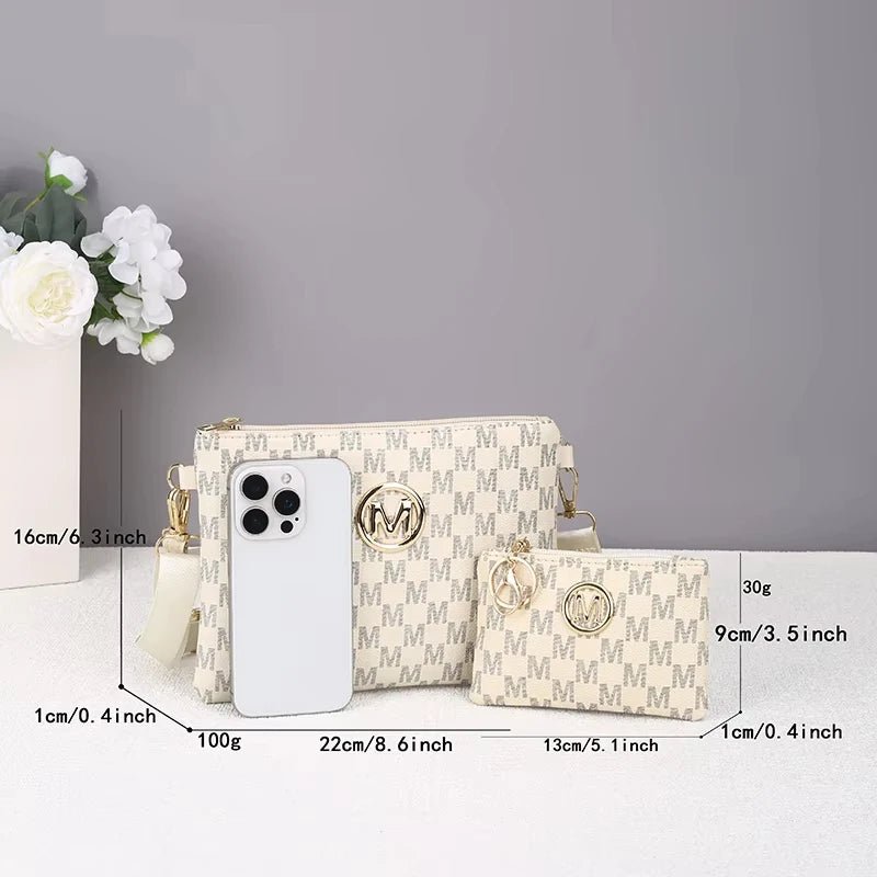 Letter Printed Luxury Texture Mother and Daughter Bag Women Bag Retro Fashion Wide Strap Shoulder Crossbody Bag - Tara's Tiny Treasures