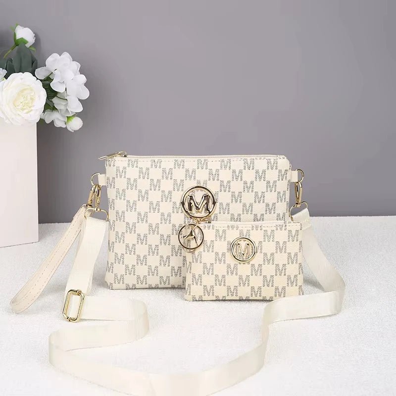 Letter Printed Luxury Texture Mother and Daughter Bag Women Bag Retro Fashion Wide Strap Shoulder Crossbody Bag - Tara's Tiny Treasures