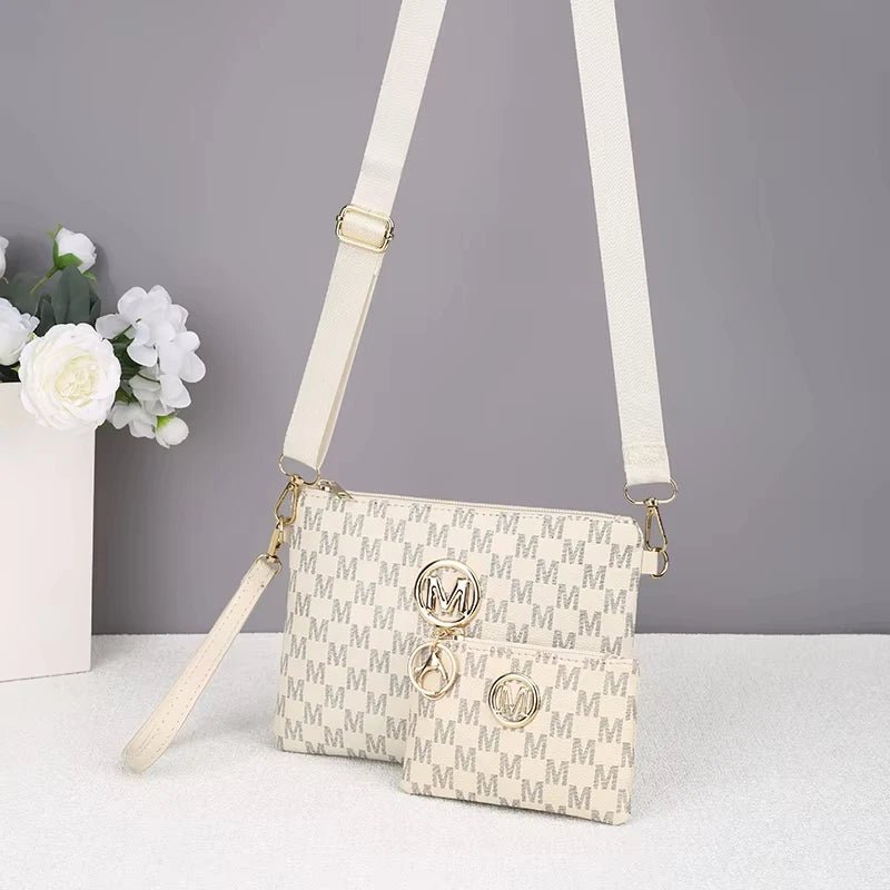 Letter Printed Luxury Texture Mother and Daughter Bag Women Bag Retro Fashion Wide Strap Shoulder Crossbody Bag - Tara's Tiny Treasures