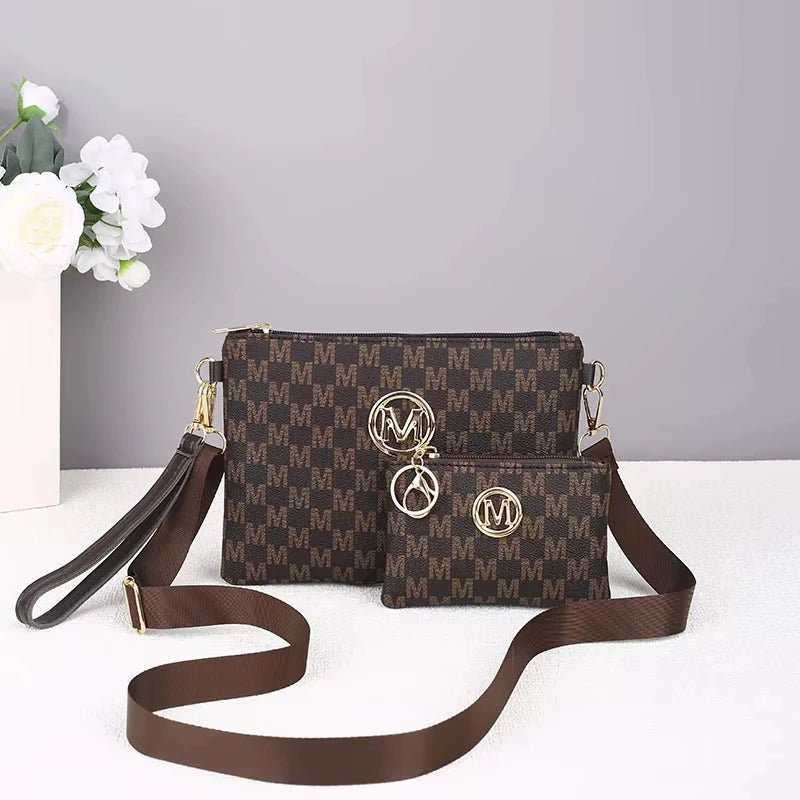 Letter Printed Luxury Texture Mother and Daughter Bag Women Bag Retro Fashion Wide Strap Shoulder Crossbody Bag - Tara's Tiny Treasures