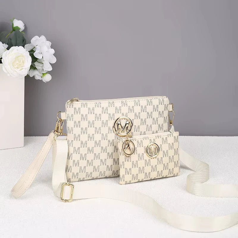Letter Printed Luxury Texture Mother and Daughter Bag Women Bag Retro Fashion Wide Strap Shoulder Crossbody Bag - Tara's Tiny Treasures