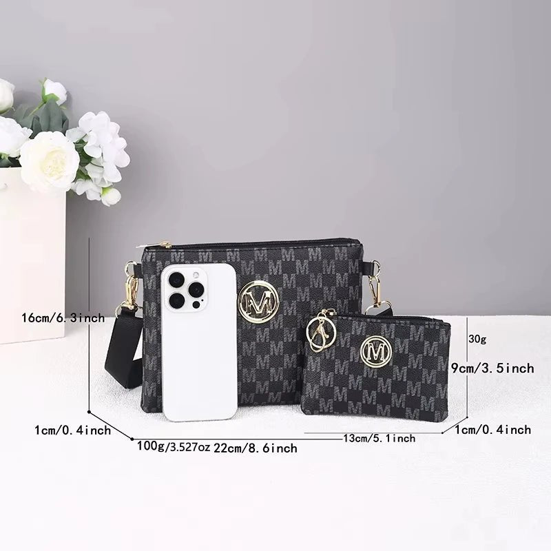 Letter Printed Luxury Texture Mother and Daughter Bag Women Bag Retro Fashion Wide Strap Shoulder Crossbody Bag - Tara's Tiny Treasures