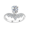 Luxury 1.5ct Water Drop Moissanite Ring wit Certificate Laboratory Diamond Rings Women Wedding Jewelry 18K Gold Plated S925 Si - Tara's Tiny Treasures