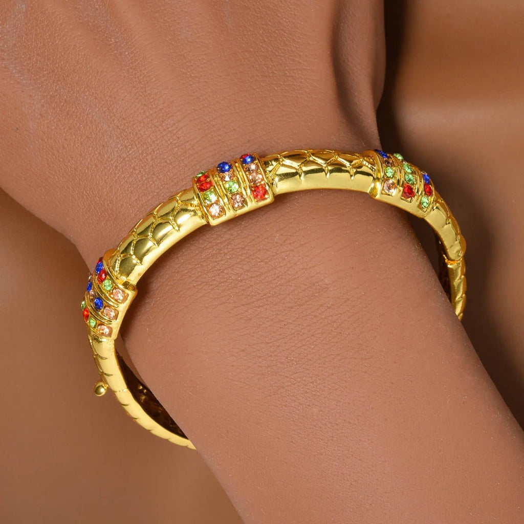 Luxury 18k Gold-Plated Women's Jewelry 4-Piece Round Necklace Bracelet Earrings Ring Gold Classic Dubai Wedding Gift - Tara's Tiny Treasures