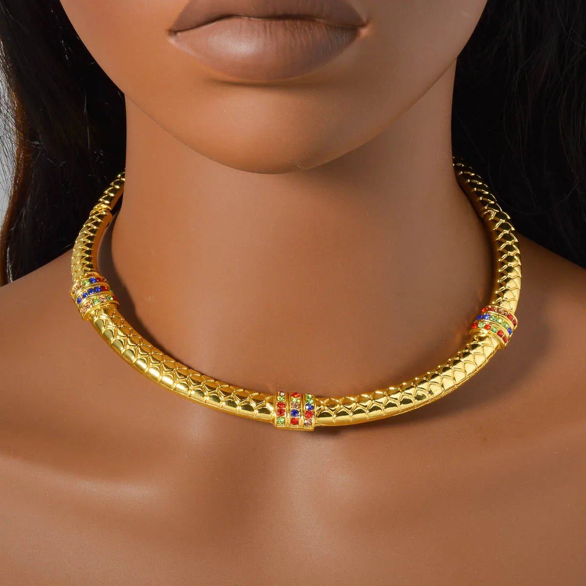 Luxury 18k Gold-Plated Women's Jewelry 4-Piece Round Necklace Bracelet Earrings Ring Gold Classic Dubai Wedding Gift - Tara's Tiny Treasures