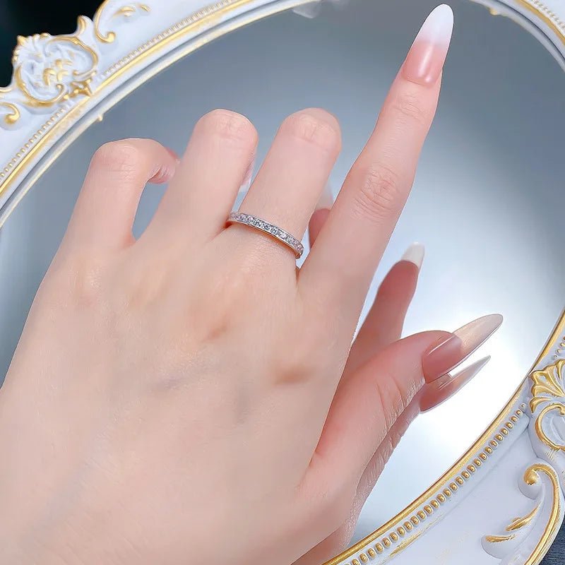 Luxury 18K Solid Platinum PT950 certifid geometric edgeless ring ring simple and versatile white gold Pt950 high jewelry - Tara's Tiny Treasures