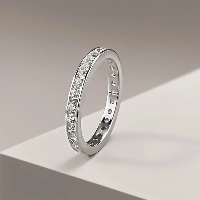 Luxury 18K Solid Platinum PT950 certifid geometric edgeless ring ring simple and versatile white gold Pt950 high jewelry - Tara's Tiny Treasures