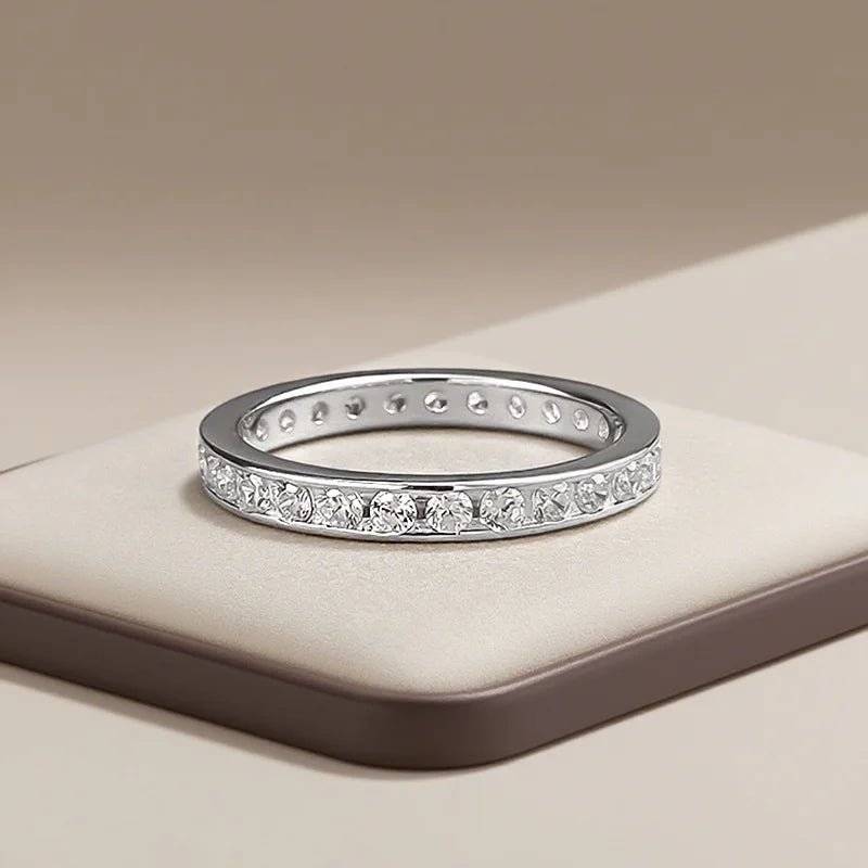 Luxury 18K Solid Platinum PT950 certifid geometric edgeless ring ring simple and versatile white gold Pt950 high jewelry - Tara's Tiny Treasures