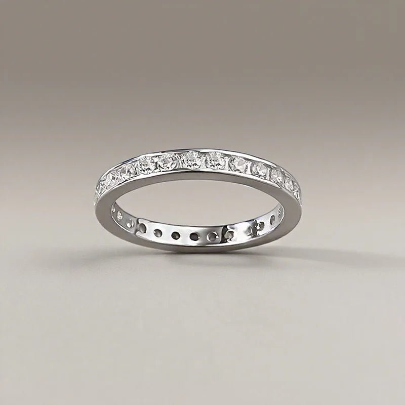 Luxury 18K Solid Platinum PT950 certifid geometric edgeless ring ring simple and versatile white gold Pt950 high jewelry - Tara's Tiny Treasures