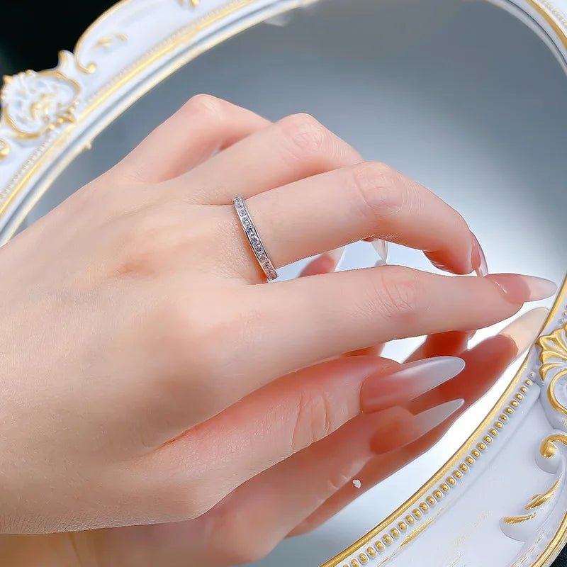 Luxury 18K Solid Platinum PT950 certifid geometric edgeless ring ring simple and versatile white gold Pt950 high jewelry - Tara's Tiny Treasures
