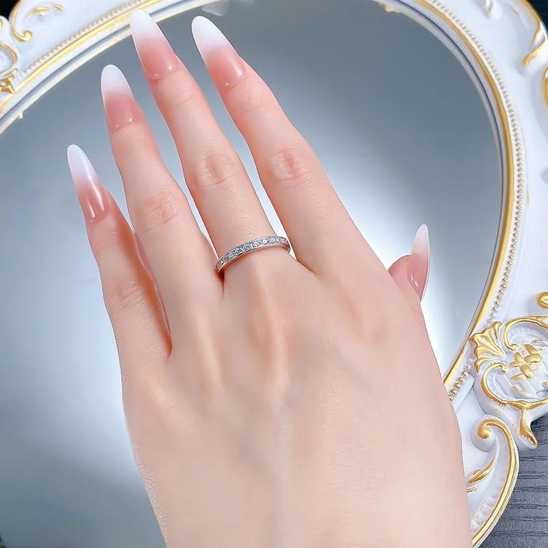 Luxury 18K Solid Platinum PT950 certifid geometric edgeless ring ring simple and versatile white gold Pt950 high jewelry - Tara's Tiny Treasures