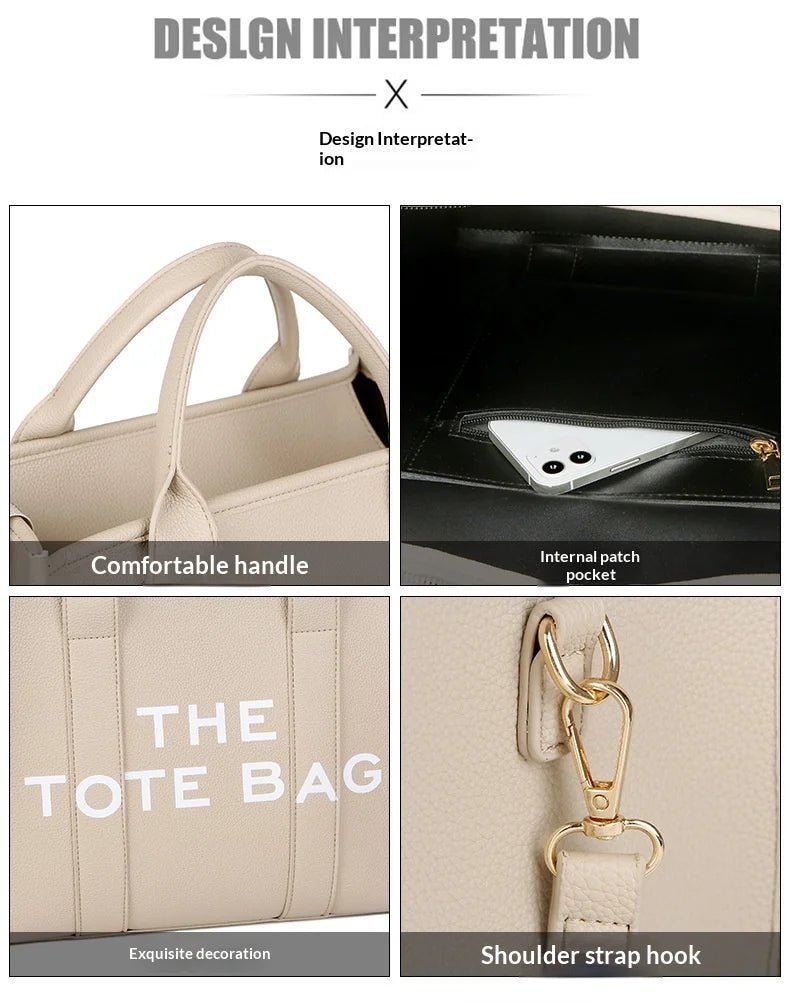 Luxury Designer Bag Tote Women Handbags Letter Shoulder Bags Brands Soft PU Shopper Purses Crossbody Bags for Women Clutch - Tara's Tiny Treasures