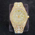 Luxury Fashion Diamond Watch for Men Top Brand Iced Out Stainless Steel Watches Hip Hop Bling Waterproof Date Clock Dropshipping - Tara's Tiny Treasures