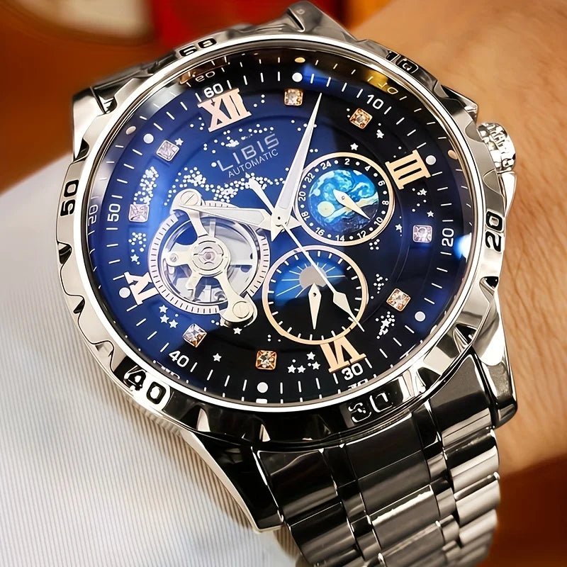 Luxury fully automatic mechanical men's watch with calendar, night light and waterproof, the first choice for gift giving - Tara's Tiny Treasures