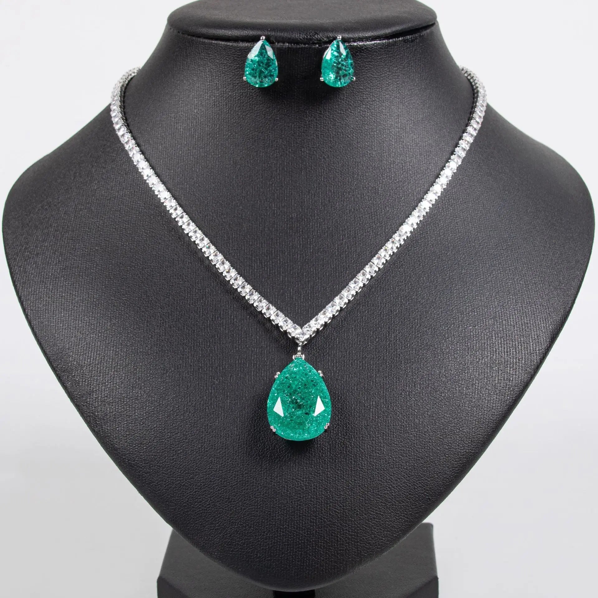 Luxury Ladies Jewellery Set Summer Dresses Hundreds With Pieces Big Drops Necklace Earrings Party Evening Gift Wedding M-312 - Tara's Tiny Treasures