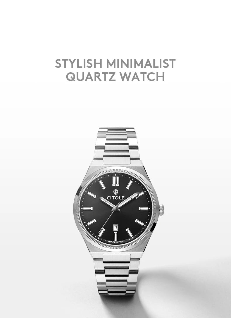 Luxury Sports Watch for Men Waterproof Stainless Steel MIYOTA 2115 Quartz Movement CT7010G - Tara's Tiny Treasures