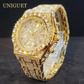 Luxury Watch For Men Full Iced Diamond Quartz Watches For Man Bright Zircon Hip Hop Hand Clock Luminous Waterproof reloj hombre - Tara's Tiny Treasures