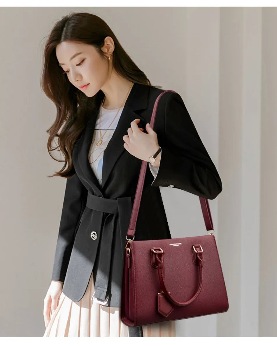 Luxury Women's Handbags 3 Layers Large Capacity Women Shoulder Bags Top Quality PU Leather Commute Crossbody Bags For Women Sac - Tara's Tiny Treasures
