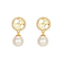 Luxury Women's Pearl & Zircon Earrings, High-end Elegance, Trendy Stud & Dangle Ear Jewelry, Versatile for Daily Wear, Parties - Tara's Tiny Treasures