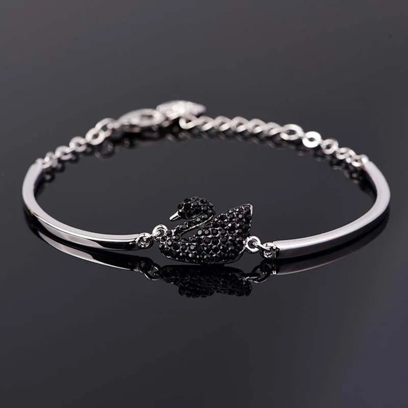 Luxury Zircon Charm Bracelet Jewelry Accessories for Women's Party Gifts Fashion Gold Rose Gold Swan Bangle - Tara's Tiny Treasures