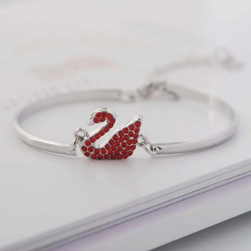Luxury Zircon Charm Bracelet Jewelry Accessories for Women's Party Gifts Fashion Gold Rose Gold Swan Bangle - Tara's Tiny Treasures