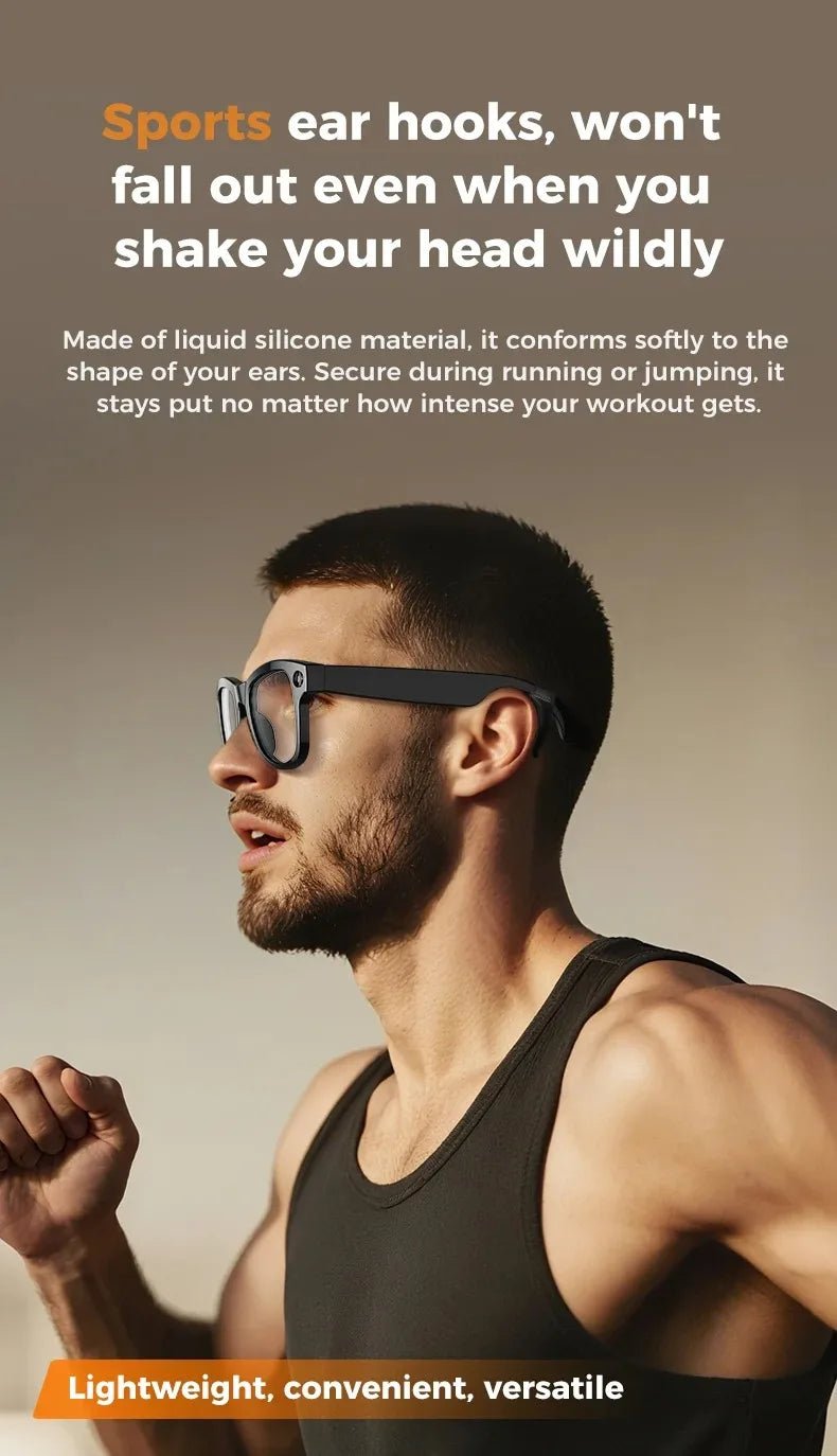 M02 AI Smart Glasses 8MP Camera Video Recording 100+Languages Translation Sunglasses Bluetooth Call Music Play with Charging Box - Tara's Tiny Treasures