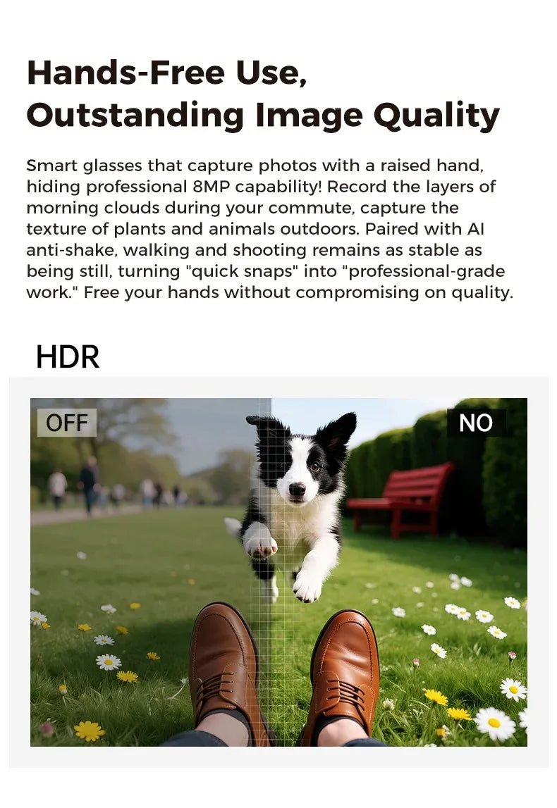 M02 AI Smart Glasses 8MP Camera Video Recording 100+Languages Translation Sunglasses Bluetooth Call Music Play with Charging Box - Tara's Tiny Treasures