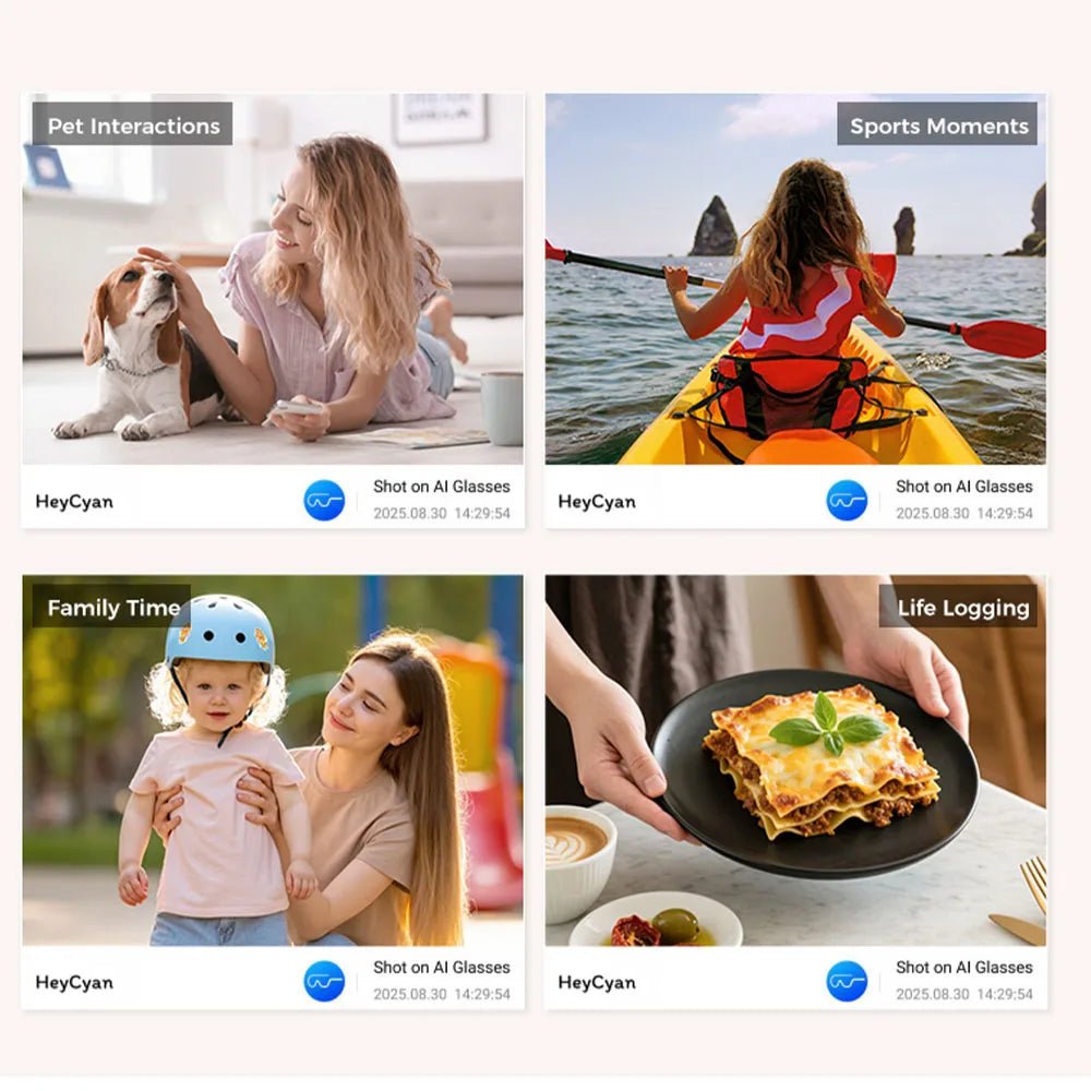 M02 AI Smart Glasses 8MP Camera Video Recording 100+Languages Translation Sunglasses Bluetooth Call Music Play with Charging Box - Tara's Tiny Treasures