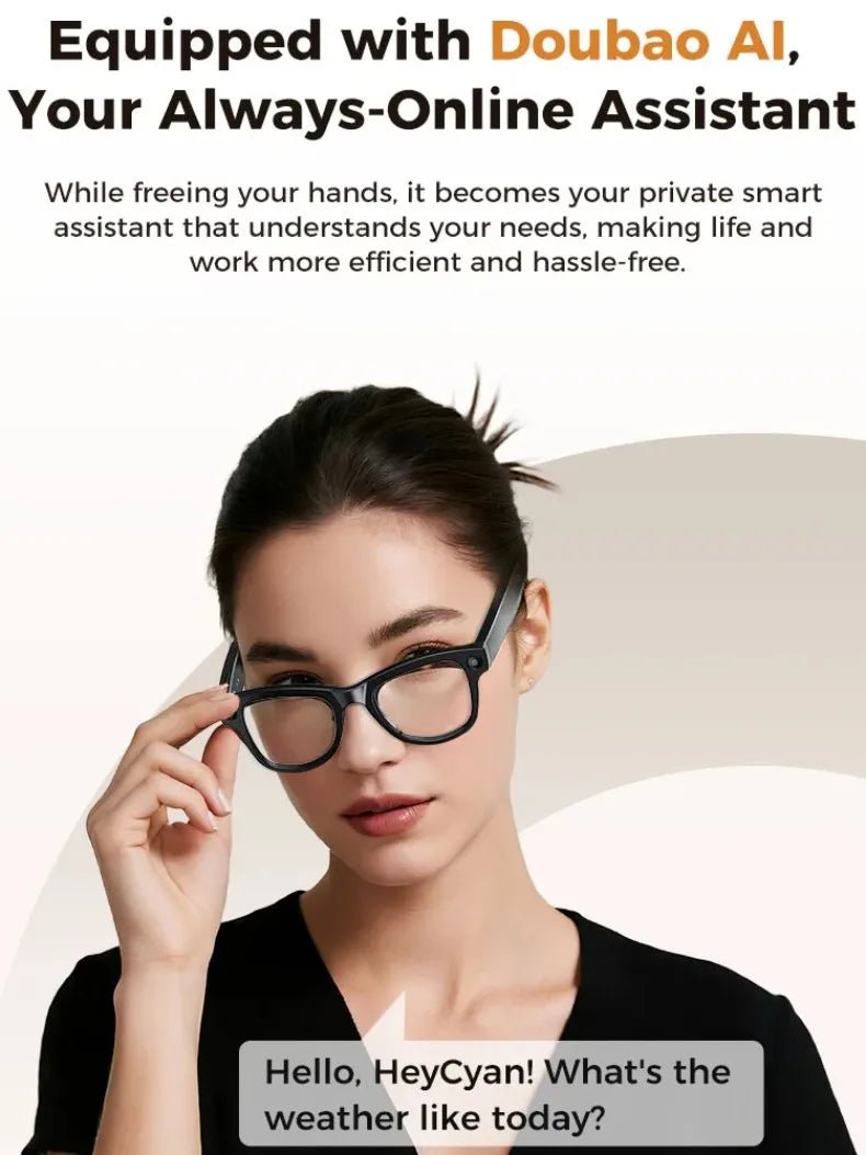 M02 AI Smart Glasses 8MP Camera Video Recording 100+Languages Translation Sunglasses Bluetooth Call Music Play with Charging Box - Tara's Tiny Treasures