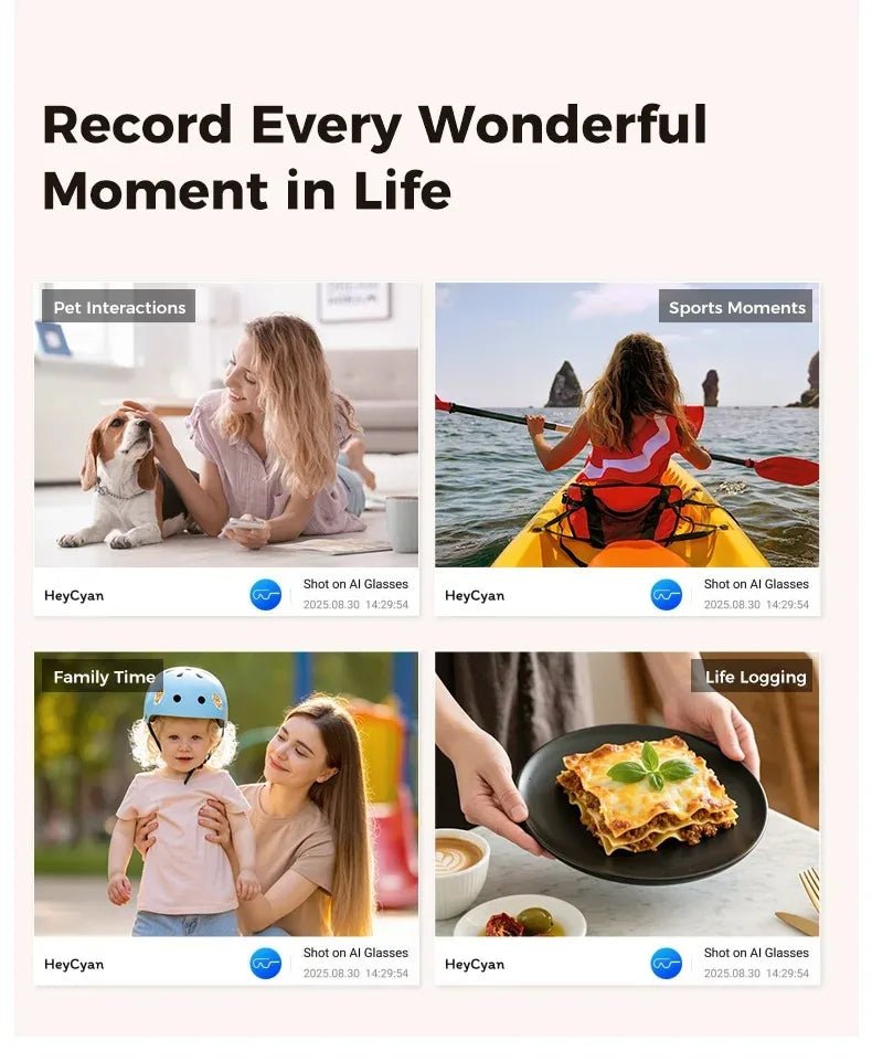 M02 AI Smart Glasses 8MP Camera Video Recording 100+Languages Translation Sunglasses Bluetooth Call Music Play with Charging Box - Tara's Tiny Treasures
