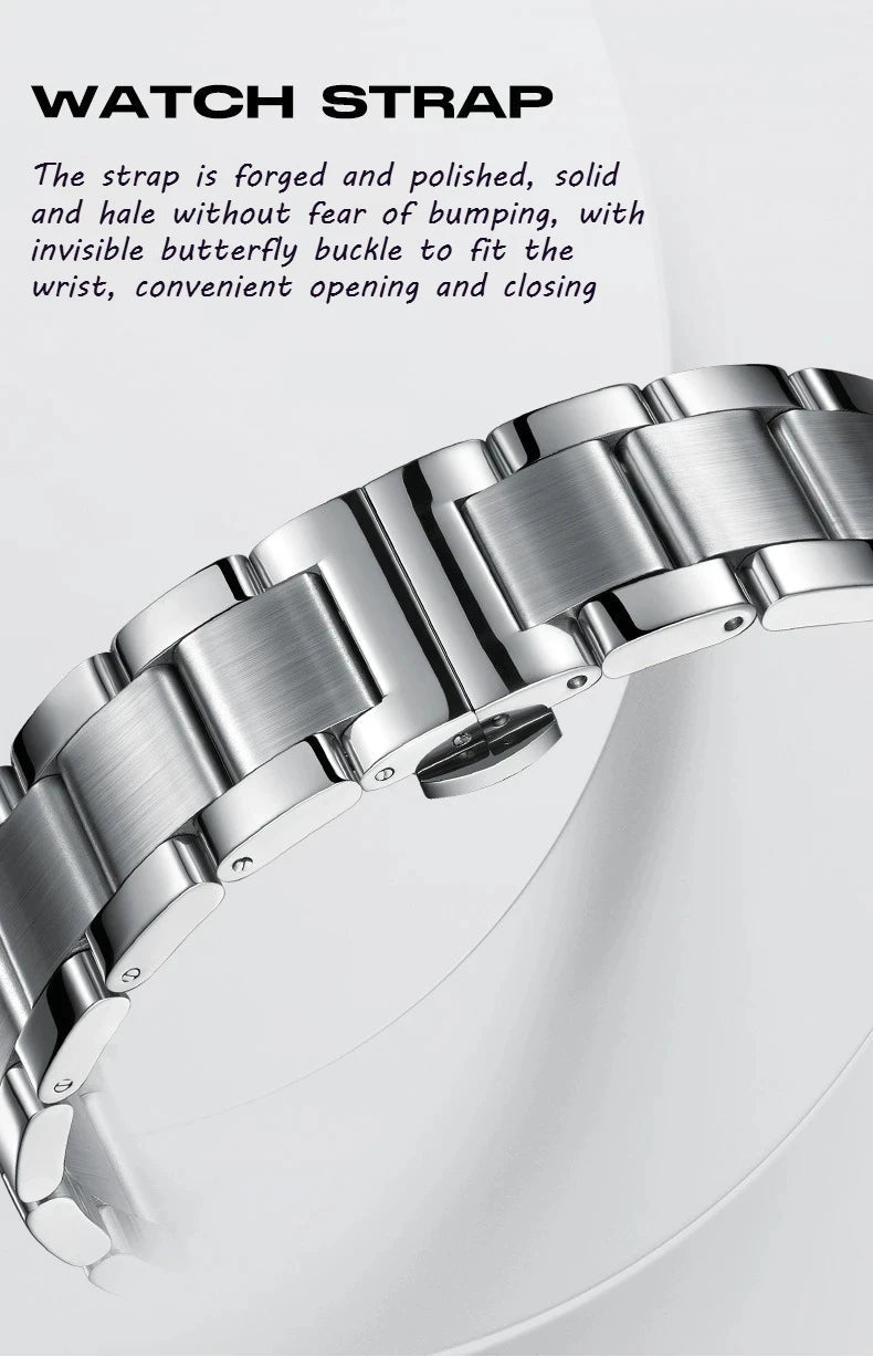 Mark Fairwhale Men's Automatic Mechanical Watch Luxury Stainless Steel Waterproof Luminous Fashion Hollow Tourbillon Watches Men - Tara's Tiny Treasures