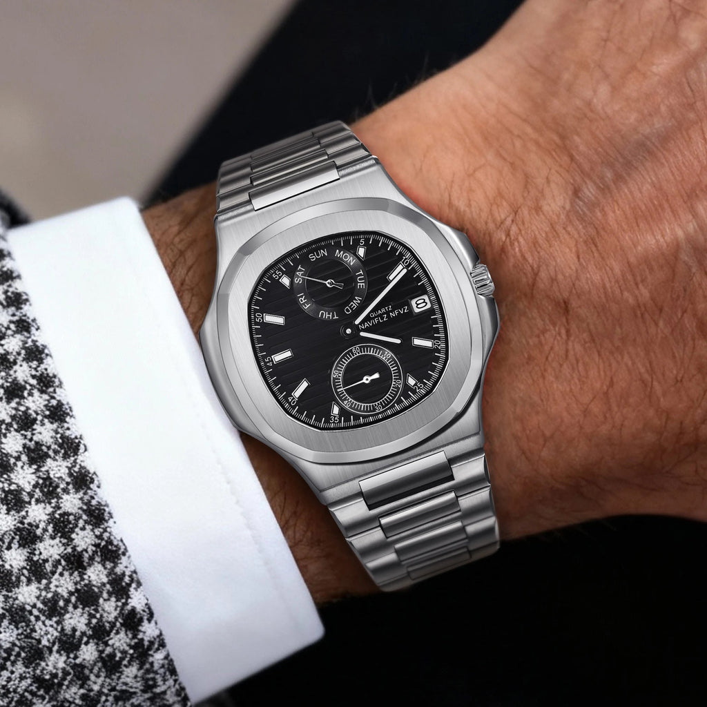 Men Watches TOP Luxury Brand Chronograph Sports Clock Men Quartz Stainless Steel Watch Male Business Wristwatch Waterproof - Tara's Tiny Treasures
