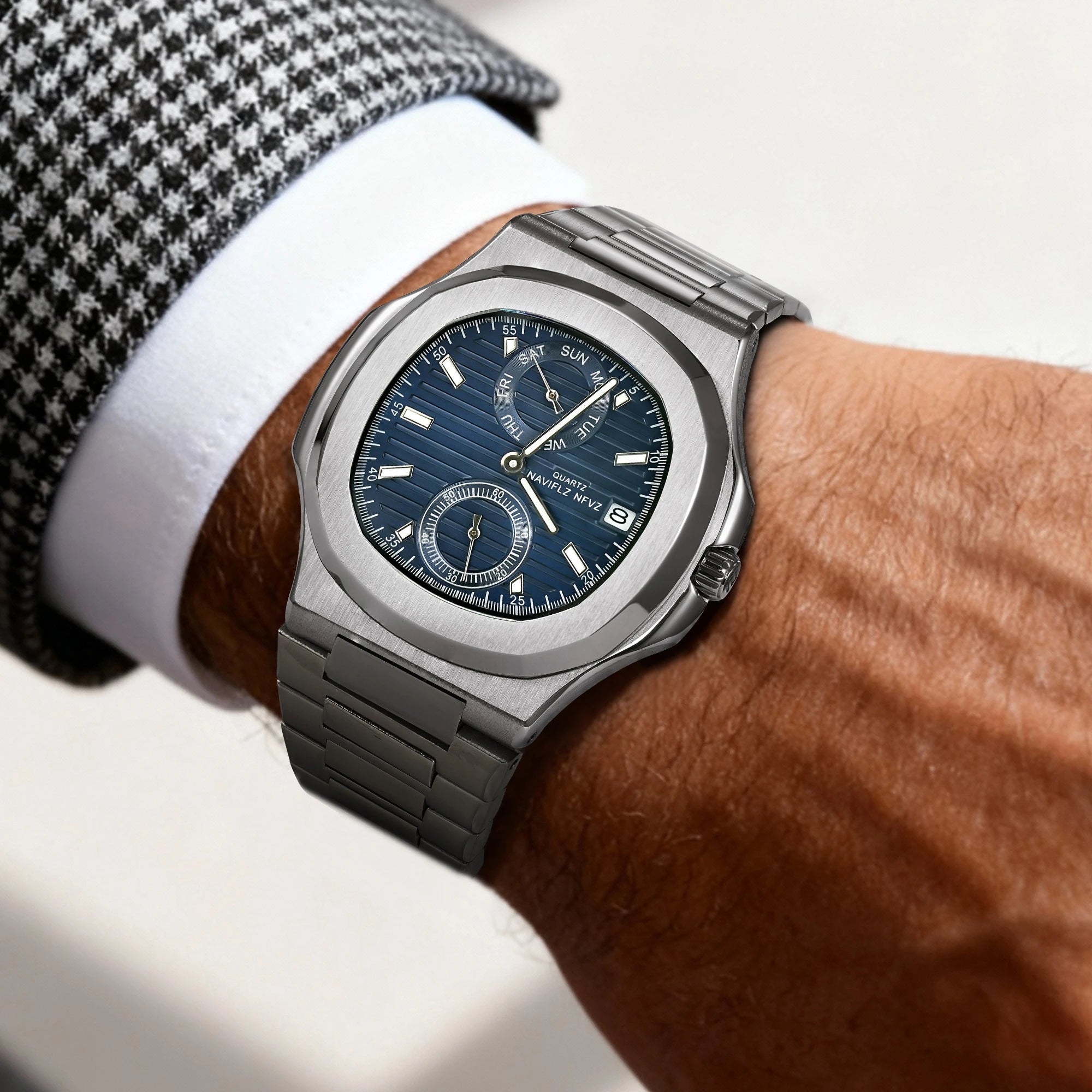 Men Watches TOP Luxury Brand Chronograph Sports Clock Men Quartz Stainless Steel Watch Male Business Wristwatch Waterproof - Tara's Tiny Treasures