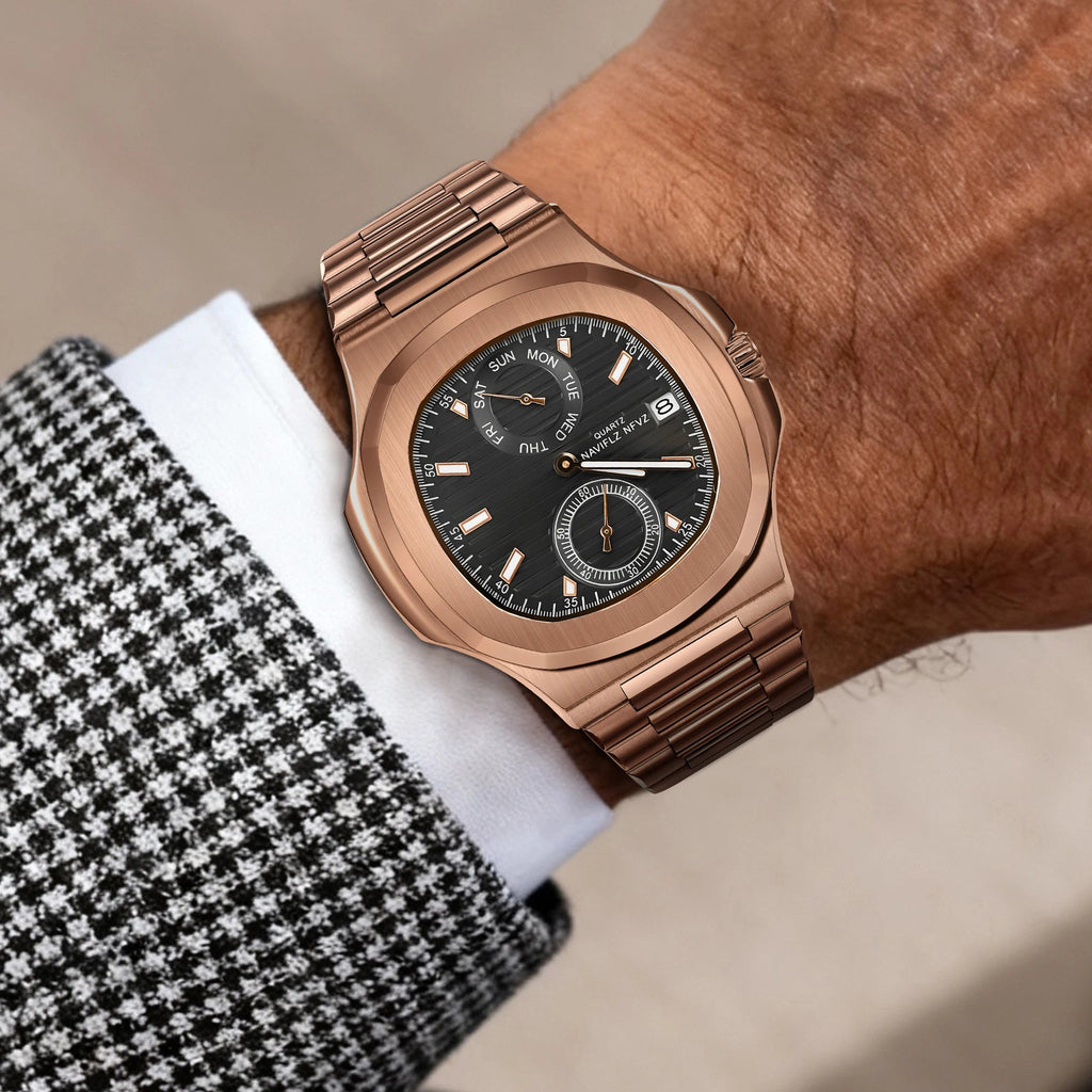 Men Watches TOP Luxury Brand Chronograph Sports Clock Men Quartz Stainless Steel Watch Male Business Wristwatch Waterproof - Tara's Tiny Treasures