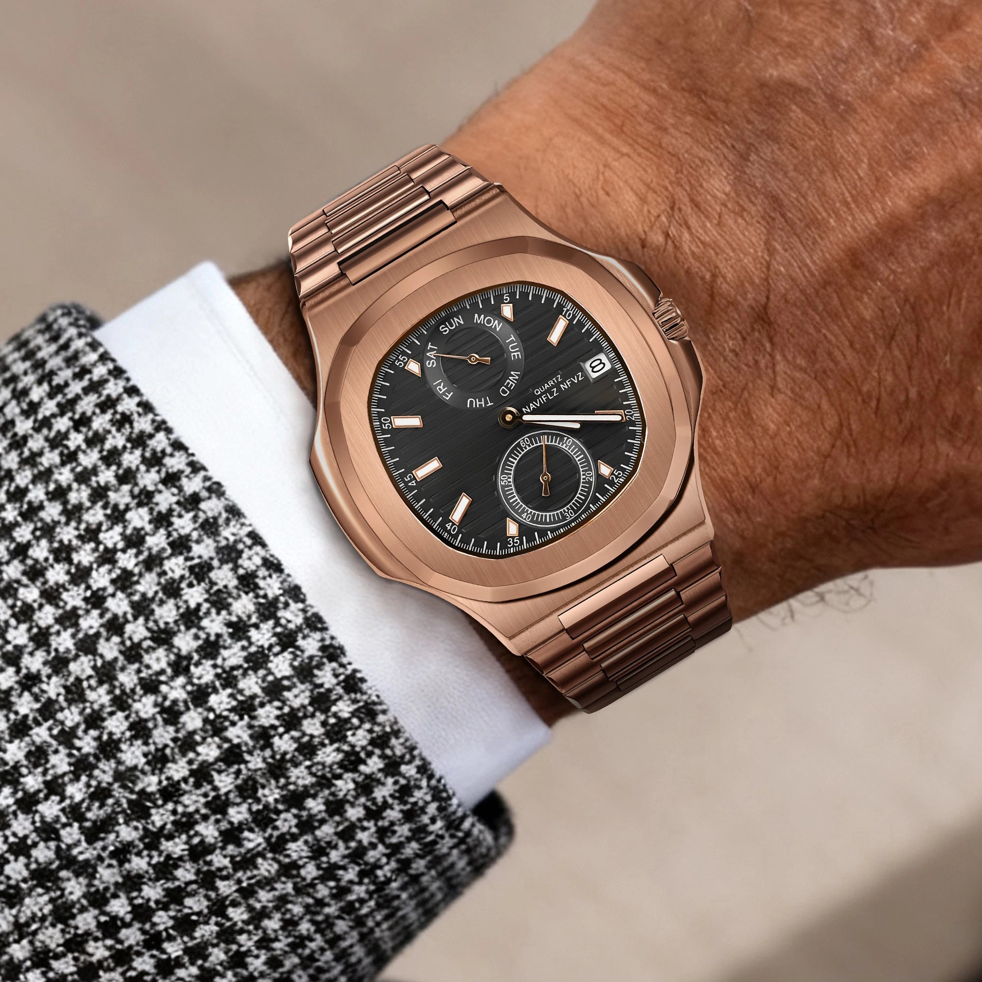 Men Watches TOP Luxury Brand Chronograph Sports Clock Men Quartz Stainless Steel Watch Male Business Wristwatch Waterproof - Tara's Tiny Treasures