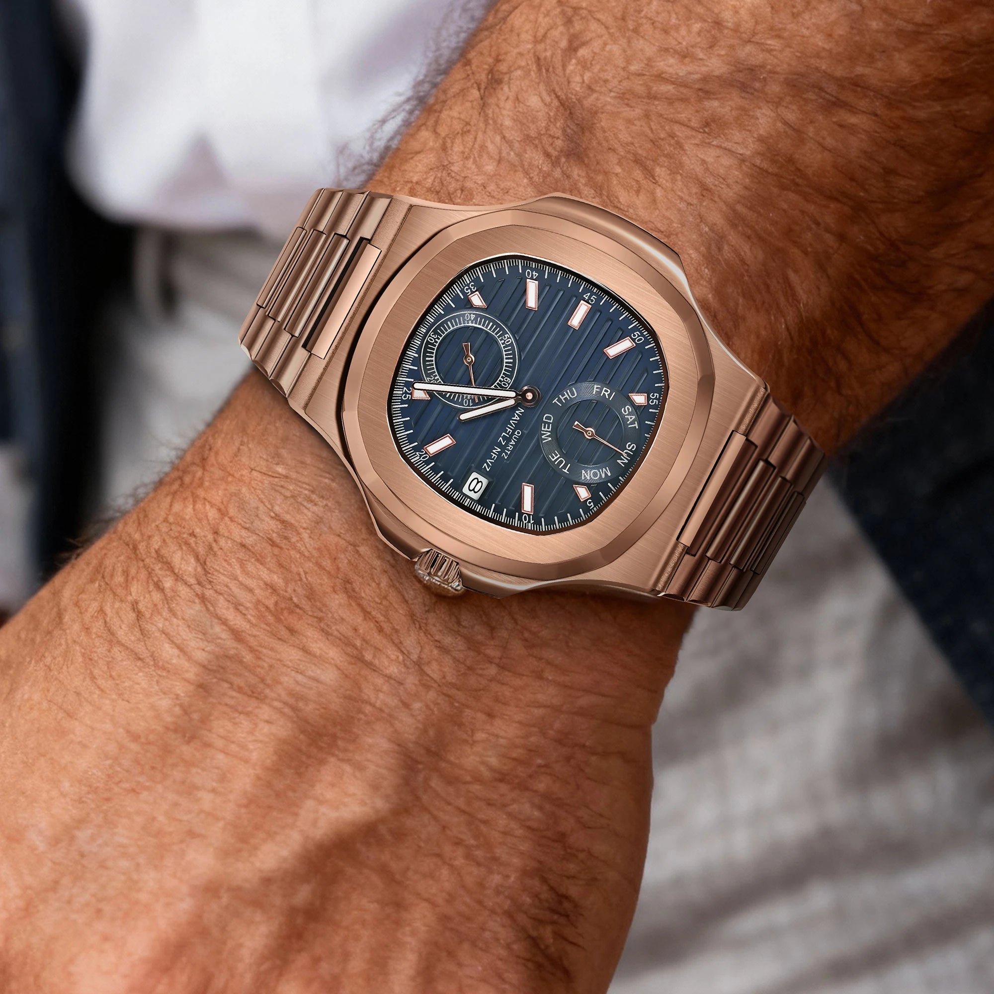 Men Watches TOP Luxury Brand Chronograph Sports Clock Men Quartz Stainless Steel Watch Male Business Wristwatch Waterproof - Tara's Tiny Treasures