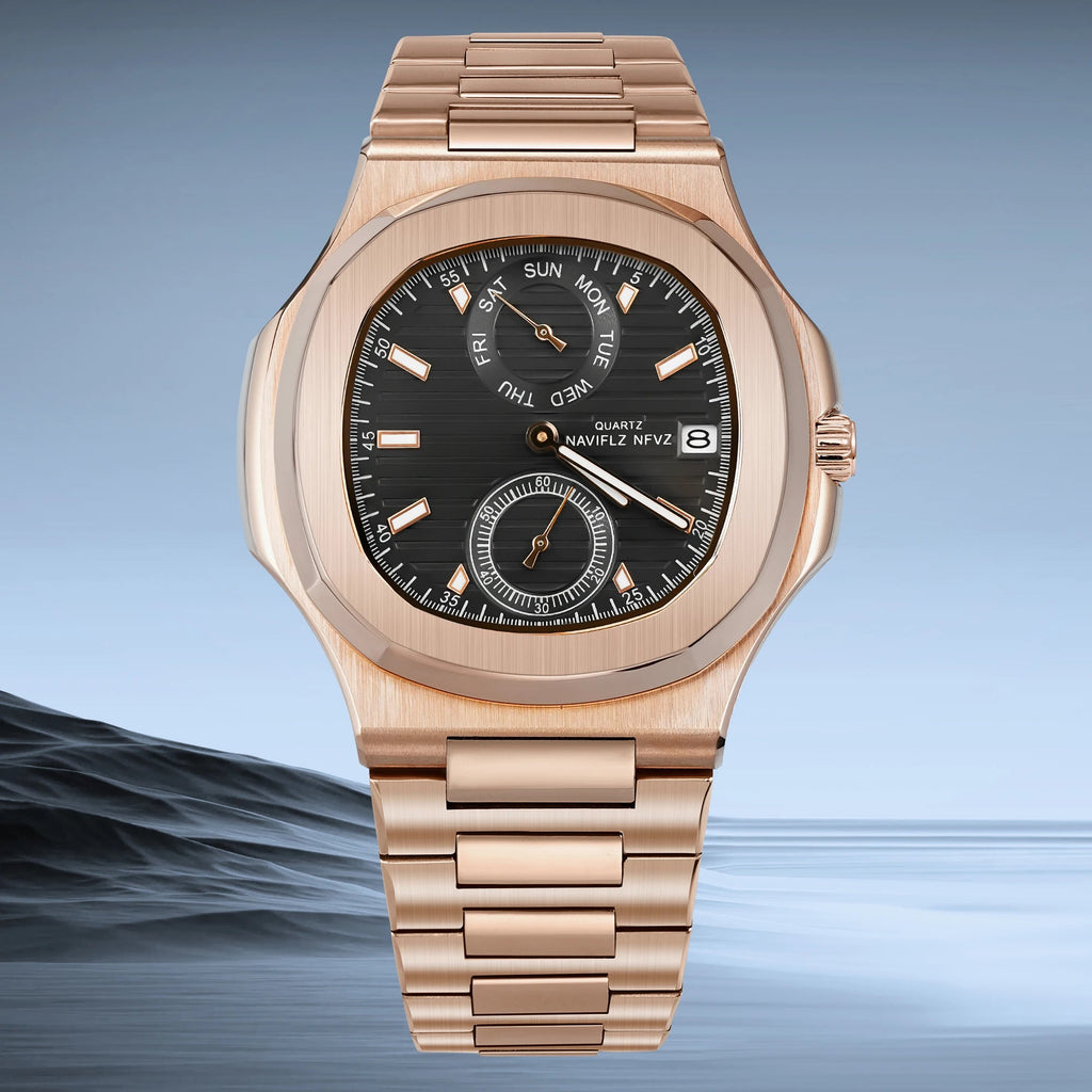 Men Watches TOP Luxury Brand Chronograph Sports Clock Men Quartz Stainless Steel Watch Male Business Wristwatch Waterproof - Tara's Tiny Treasures