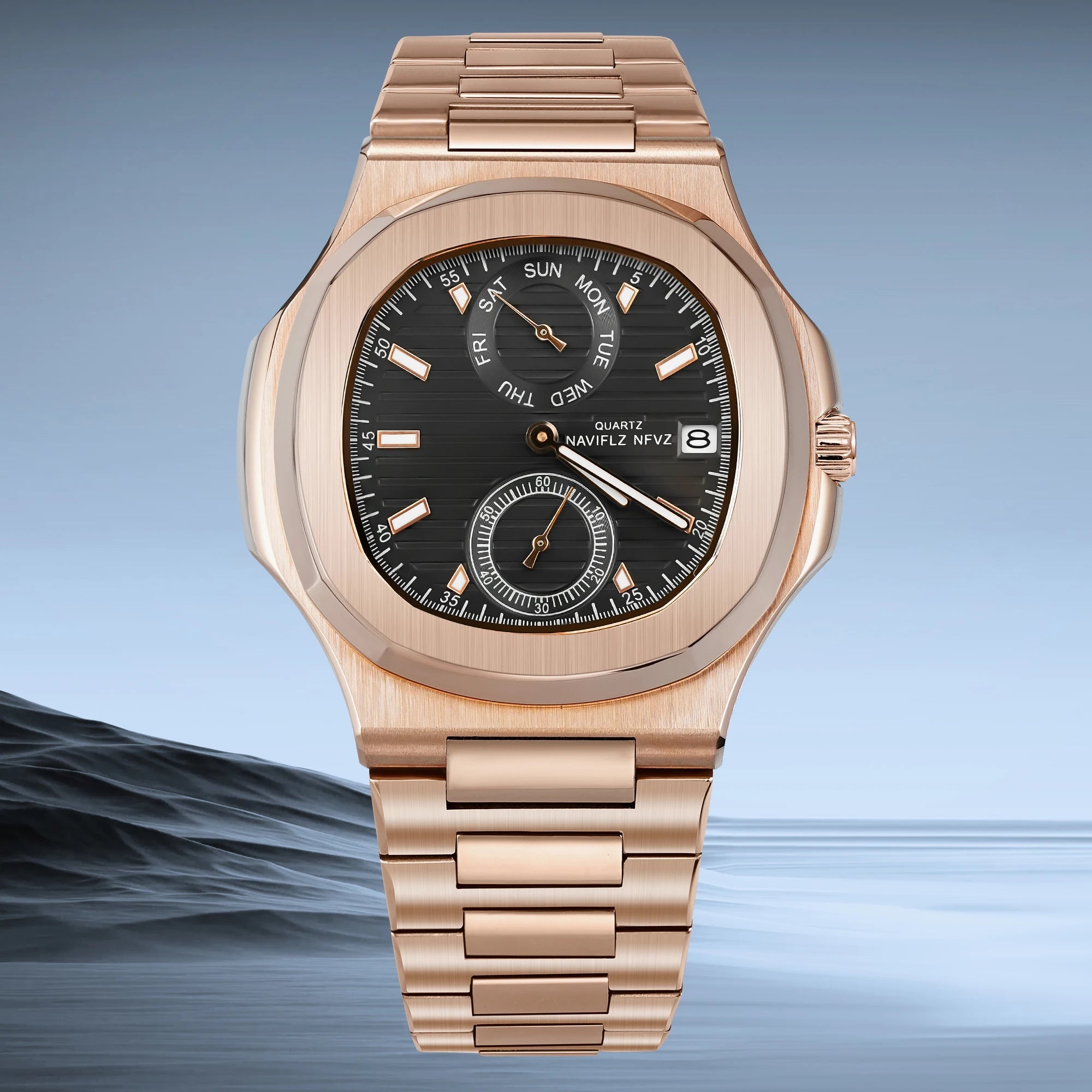 Men Watches TOP Luxury Brand Chronograph Sports Clock Men Quartz Stainless Steel Watch Male Business Wristwatch Waterproof - Tara's Tiny Treasures
