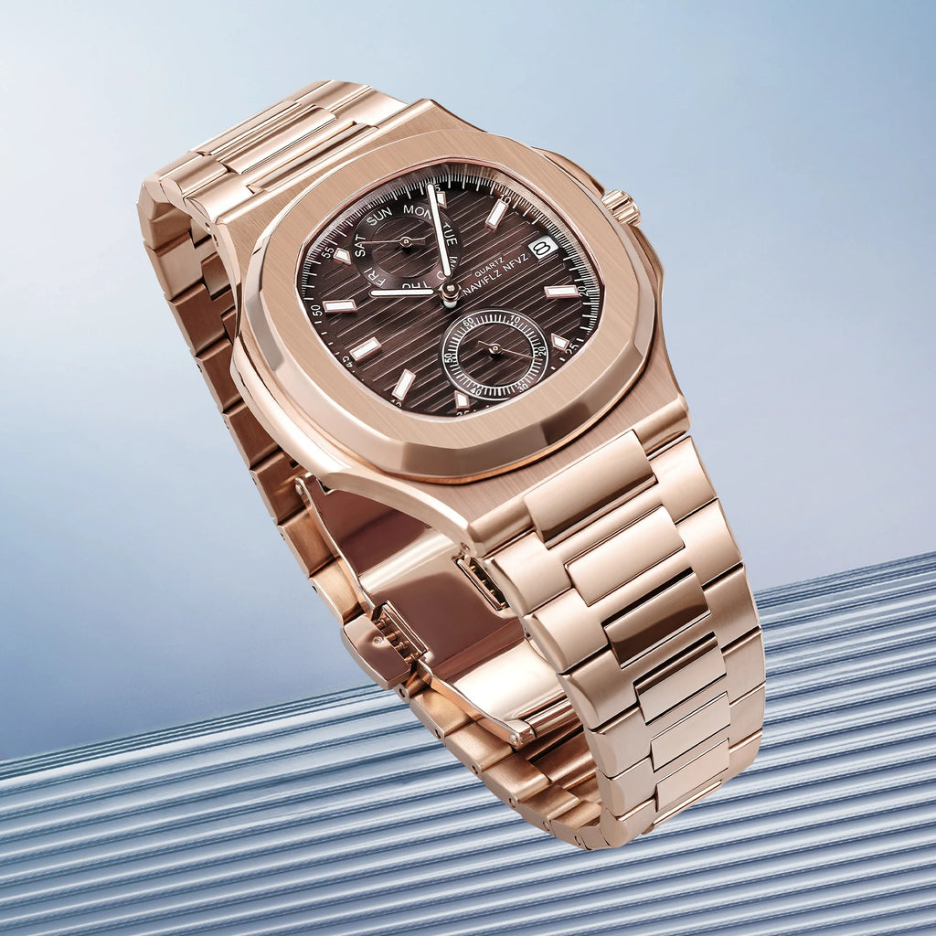 Men Watches TOP Luxury Brand Chronograph Sports Clock Men Quartz Stainless Steel Watch Male Business Wristwatch Waterproof - Tara's Tiny Treasures