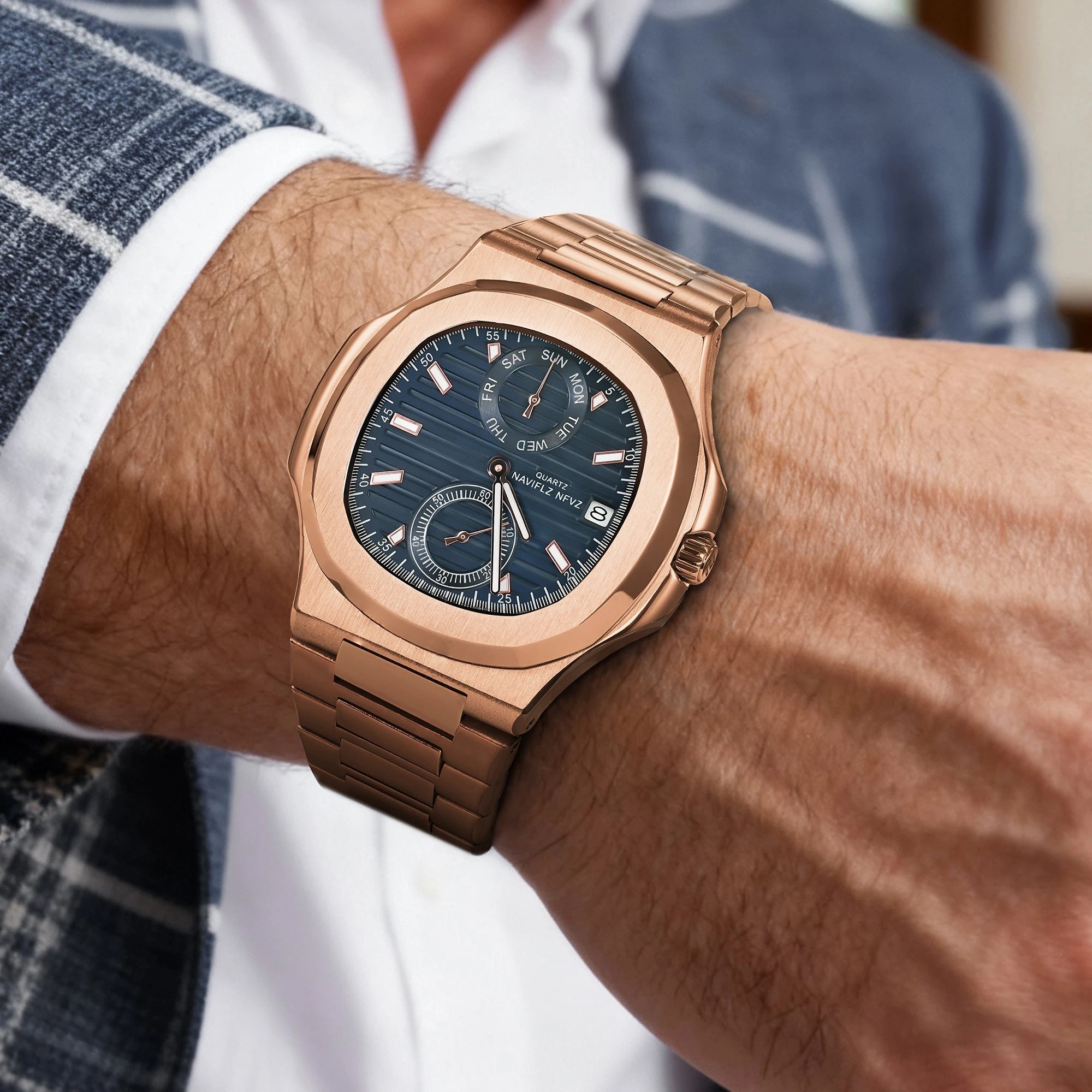 Men Watches TOP Luxury Brand Chronograph Sports Clock Men Quartz Stainless Steel Watch Male Business Wristwatch Waterproof - Tara's Tiny Treasures