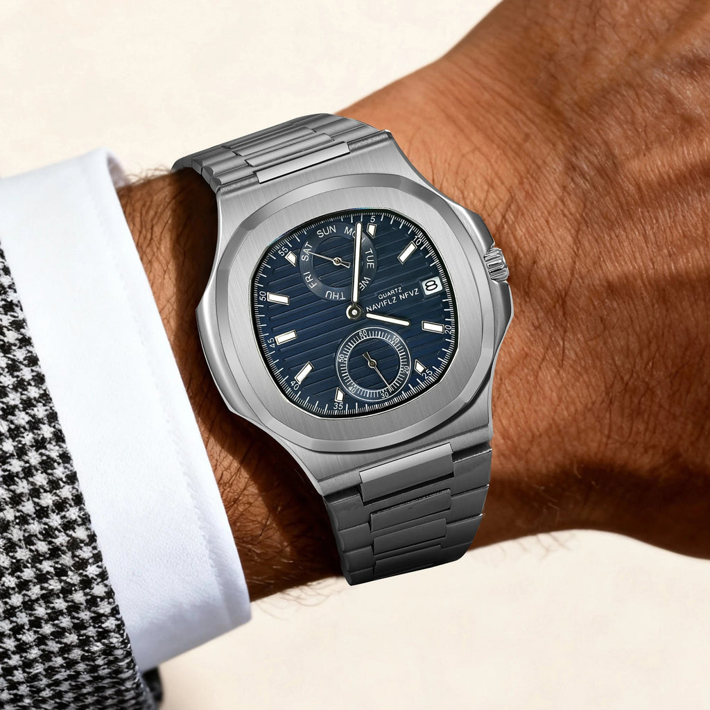 Men Watches TOP Luxury Brand Chronograph Sports Clock Men Quartz Stainless Steel Watch Male Business Wristwatch Waterproof - Tara's Tiny Treasures