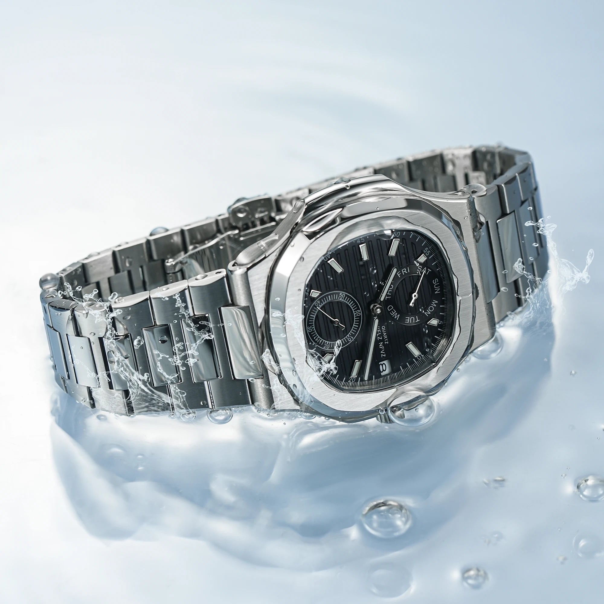 Men Watches TOP Luxury Brand Chronograph Sports Clock Men Quartz Stainless Steel Watch Male Business Wristwatch Waterproof - Tara's Tiny Treasures