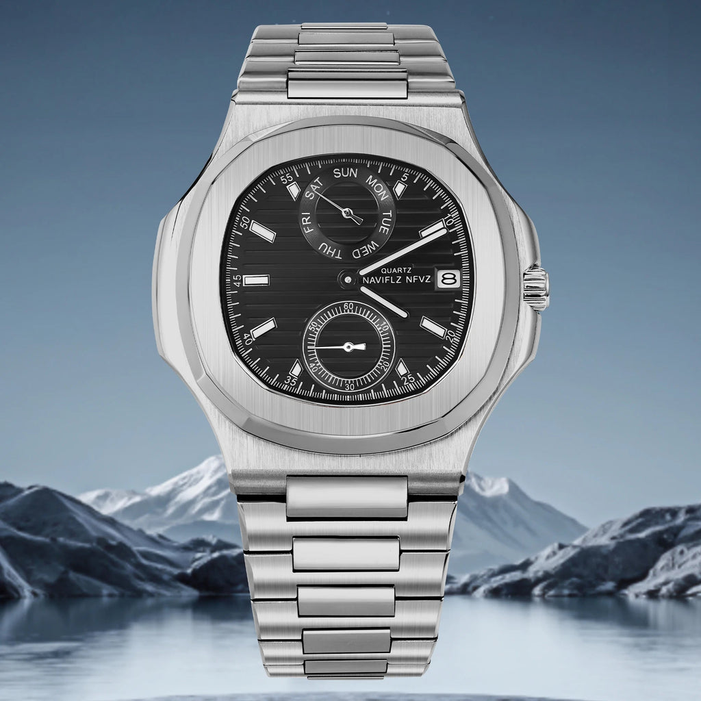 Men Watches TOP Luxury Brand Chronograph Sports Clock Men Quartz Stainless Steel Watch Male Business Wristwatch Waterproof - Tara's Tiny Treasures