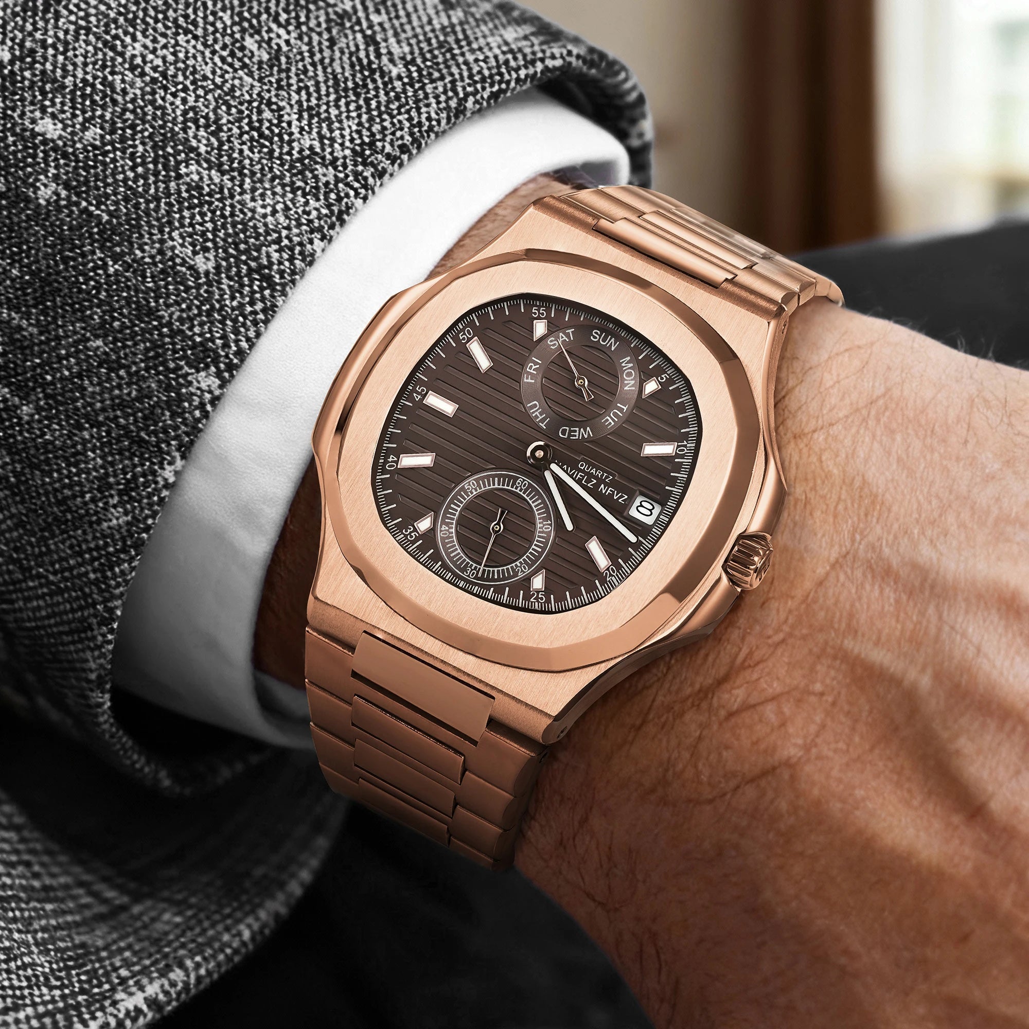 Men Watches TOP Luxury Brand Chronograph Sports Clock Men Quartz Stainless Steel Watch Male Business Wristwatch Waterproof - Tara's Tiny Treasures
