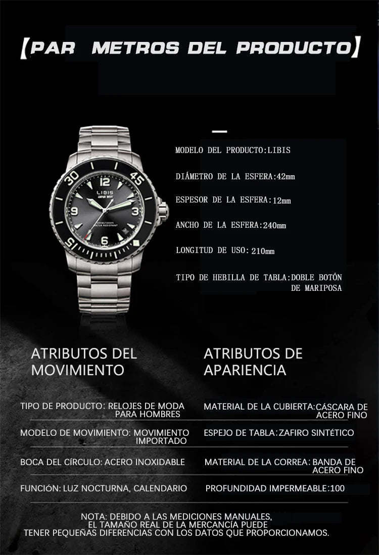 Men's Classic Black Disc Quartz Watch with Steel Strip Luminous Calendar Waterproof Leisure Sports Watch - Tara's Tiny Treasures