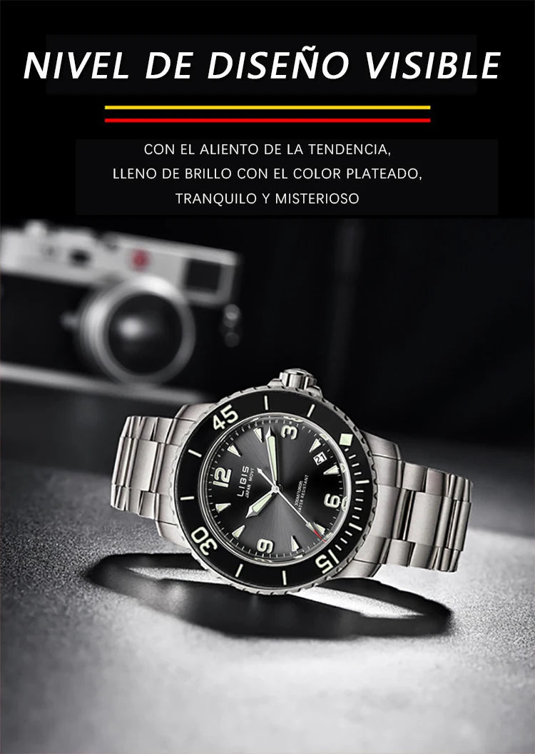 Men's Classic Black Disc Quartz Watch with Steel Strip Luminous Calendar Waterproof Leisure Sports Watch - Tara's Tiny Treasures